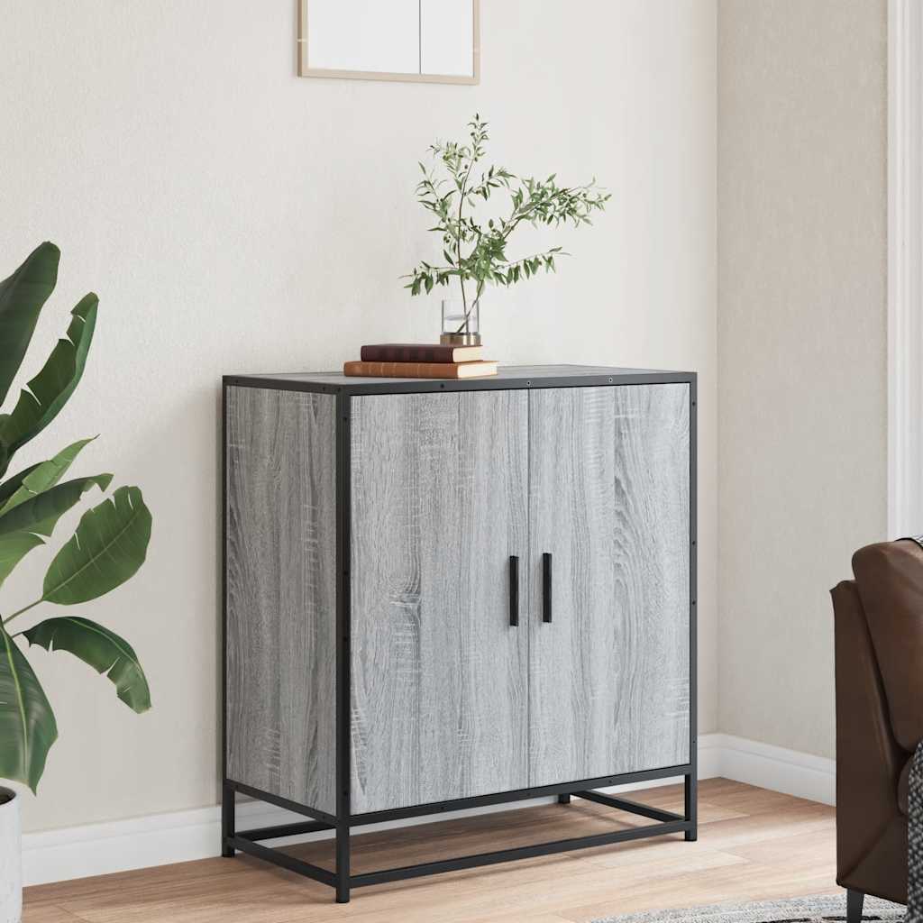 Sideboard Grey Sonoma 68x35x76 cm Engineered Wood and Metal