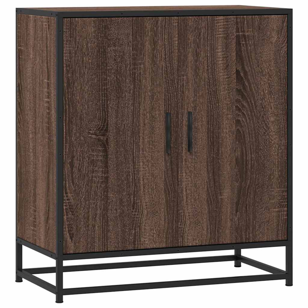 Sideboard Brown Oak 68x35x76 cm Engineered Wood and Metal