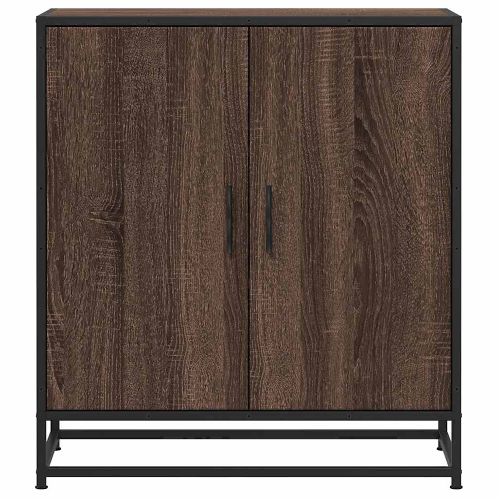 Sideboard Brown Oak 68x35x76 cm Engineered Wood and Metal