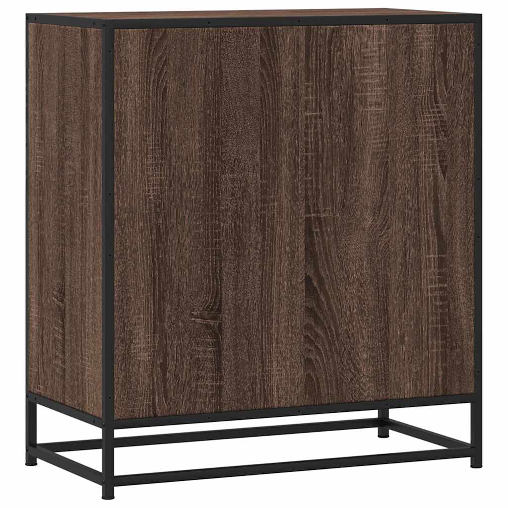 Sideboard Brown Oak 68x35x76 cm Engineered Wood and Metal