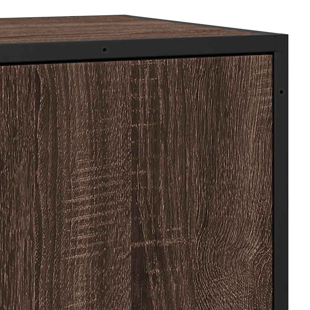 Sideboard Brown Oak 68x35x76 cm Engineered Wood and Metal