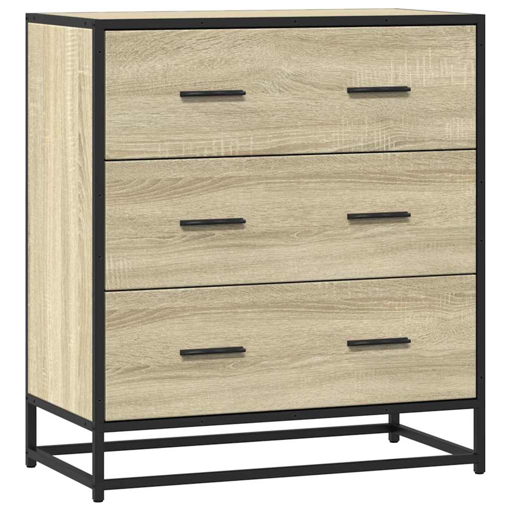 Sideboard Sonoma Oak 68x35x76 cm Engineered Wood and Metal
