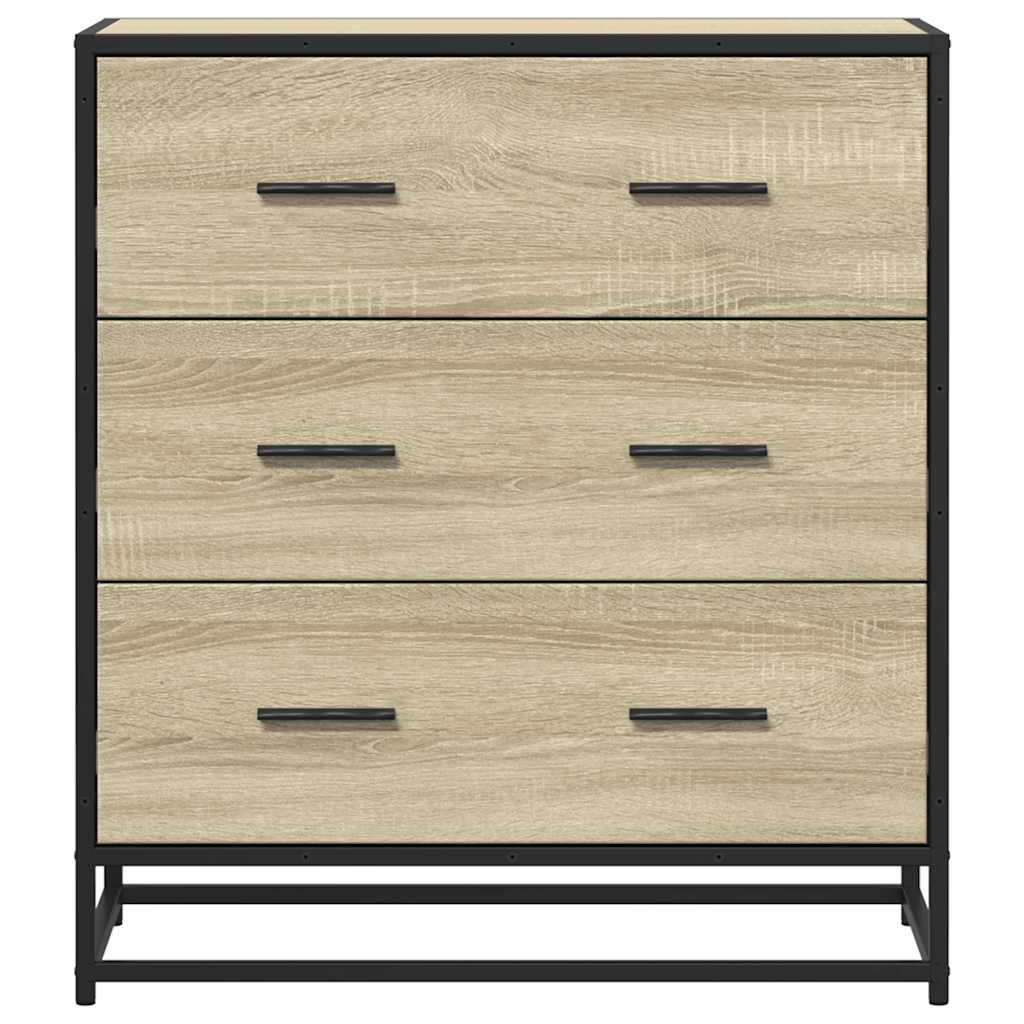 Sideboard Sonoma Oak 68x35x76 cm Engineered Wood and Metal