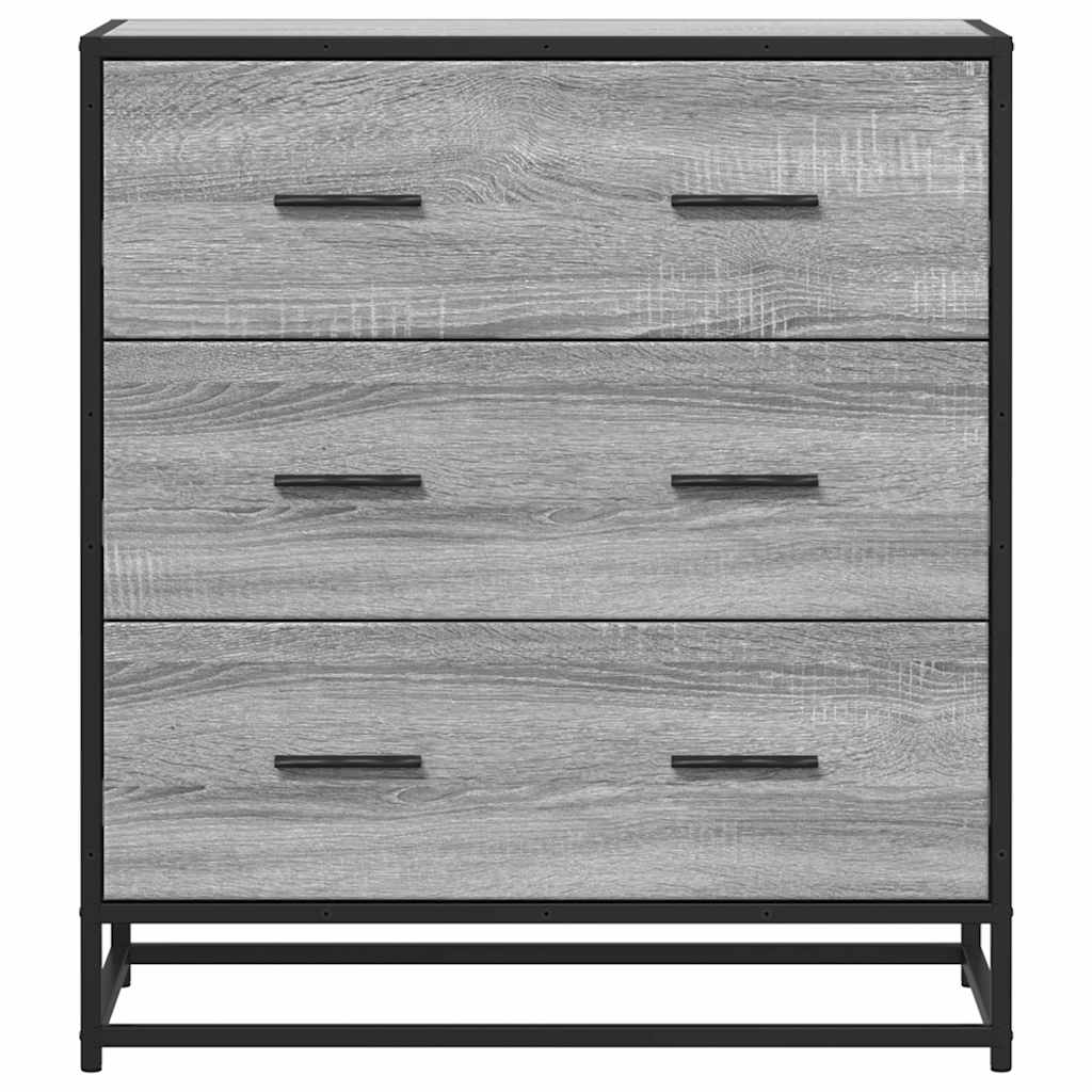 Sideboard Grey Sonoma 68x35x76 cm Engineered Wood and Metal