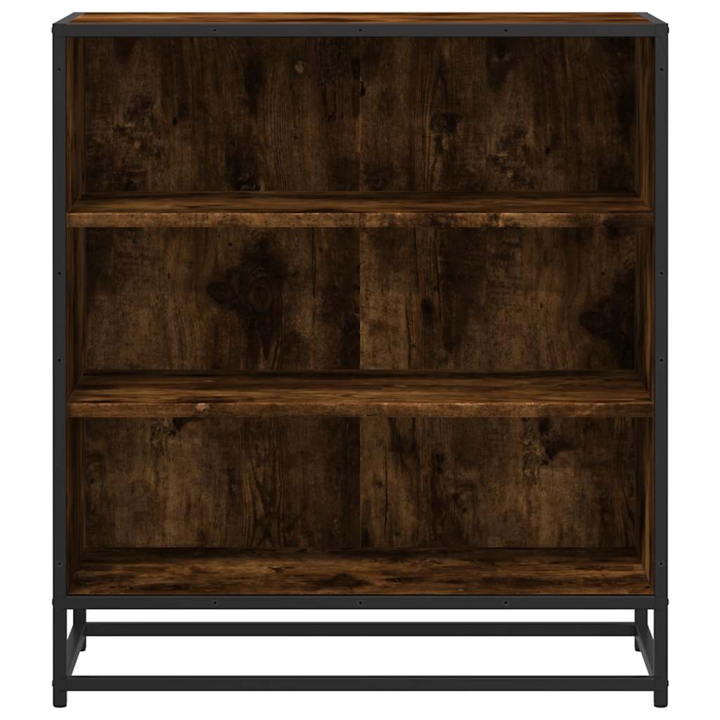 Sideboard Smoked Oak 68x35x76 cm Engineered Wood and Metal