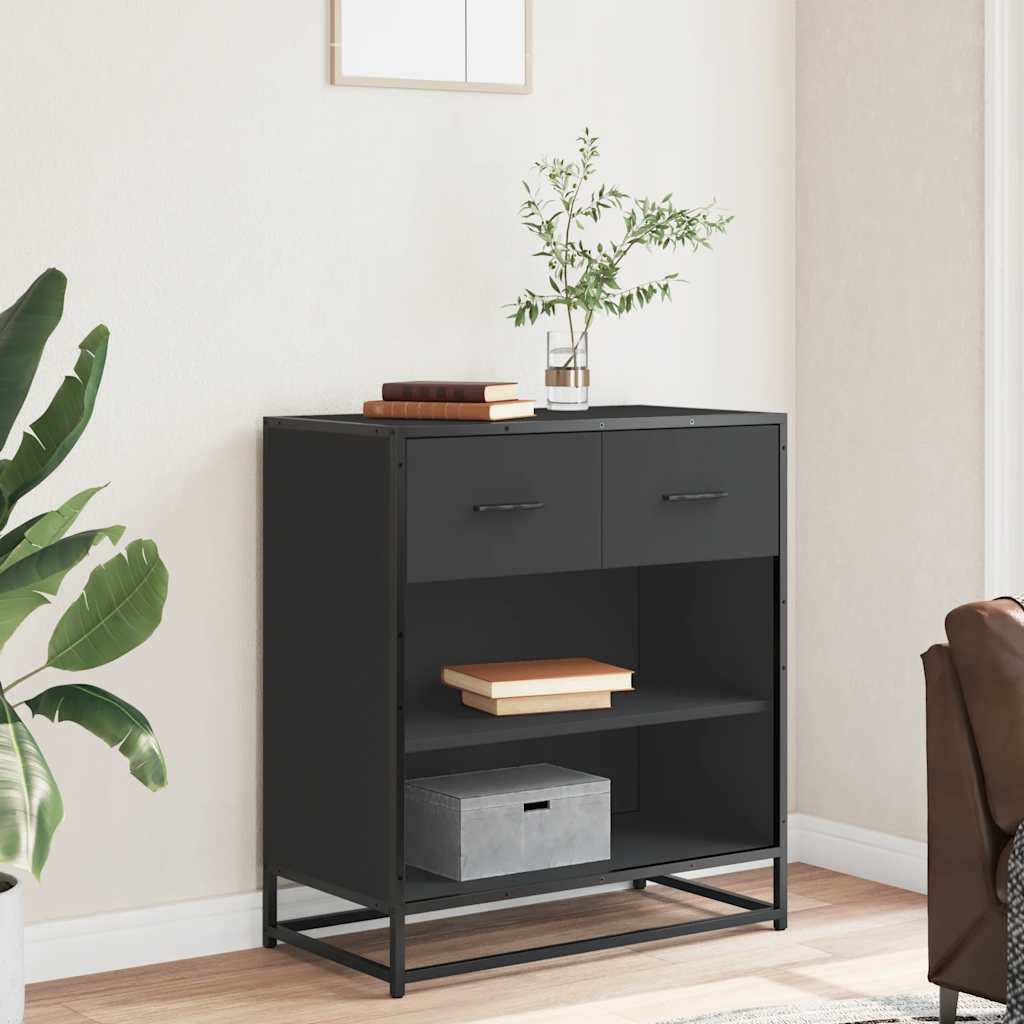 Sideboard Black 68x35x76 cm Engineered Wood