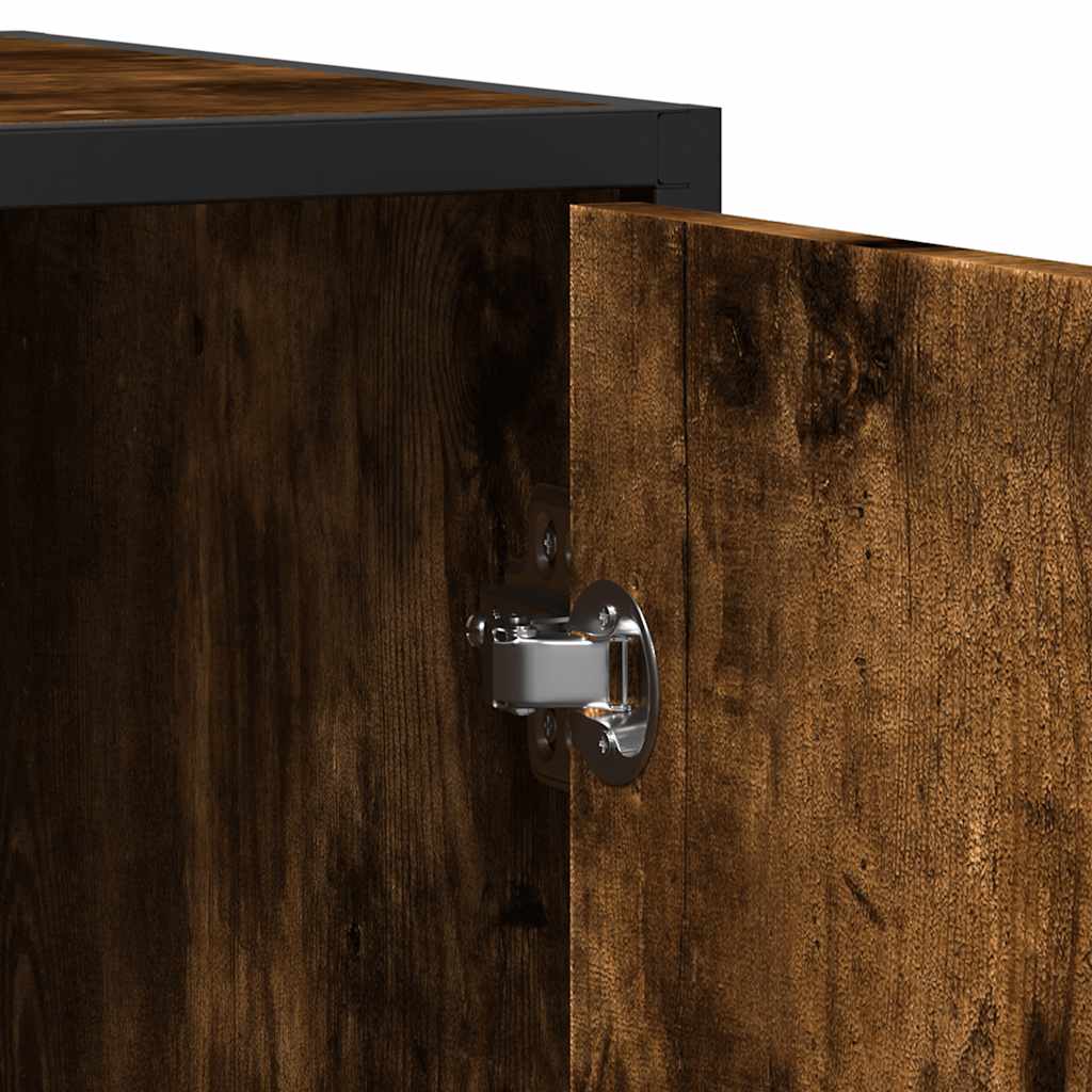 Sideboard Smoked Oak 92x35x76 cm Engineered Wood
