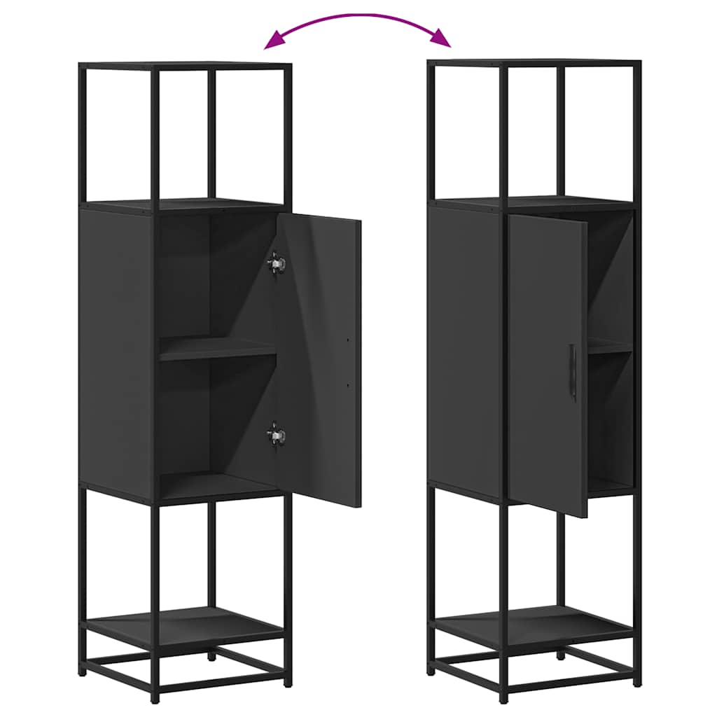 Highboard Black 35.5x35x139 cm Engineered Wood and Metal