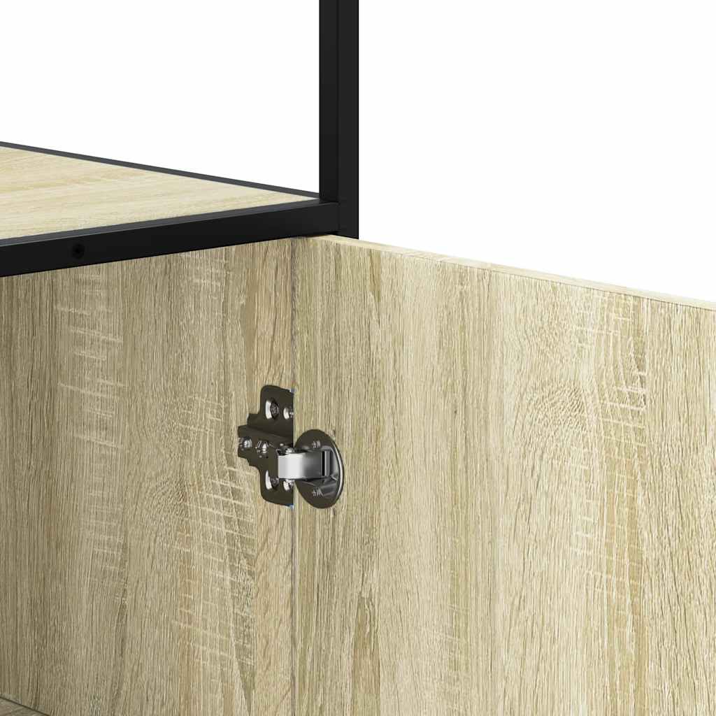 Highboard Sonoma Oak 35.5x35x139 cm Engineered Wood and Metal