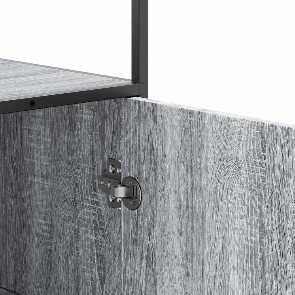 Highboard Grey Sonoma 35.5x35x139 cm Engineered Wood and Metal
