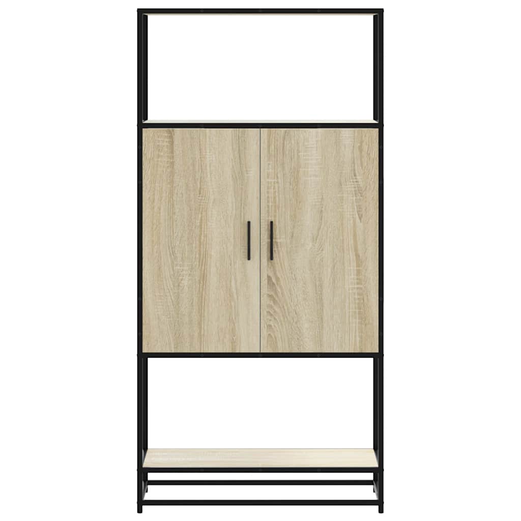 Highboard Sonoma Oak 68x35x139 cm Engineered Wood and Metal