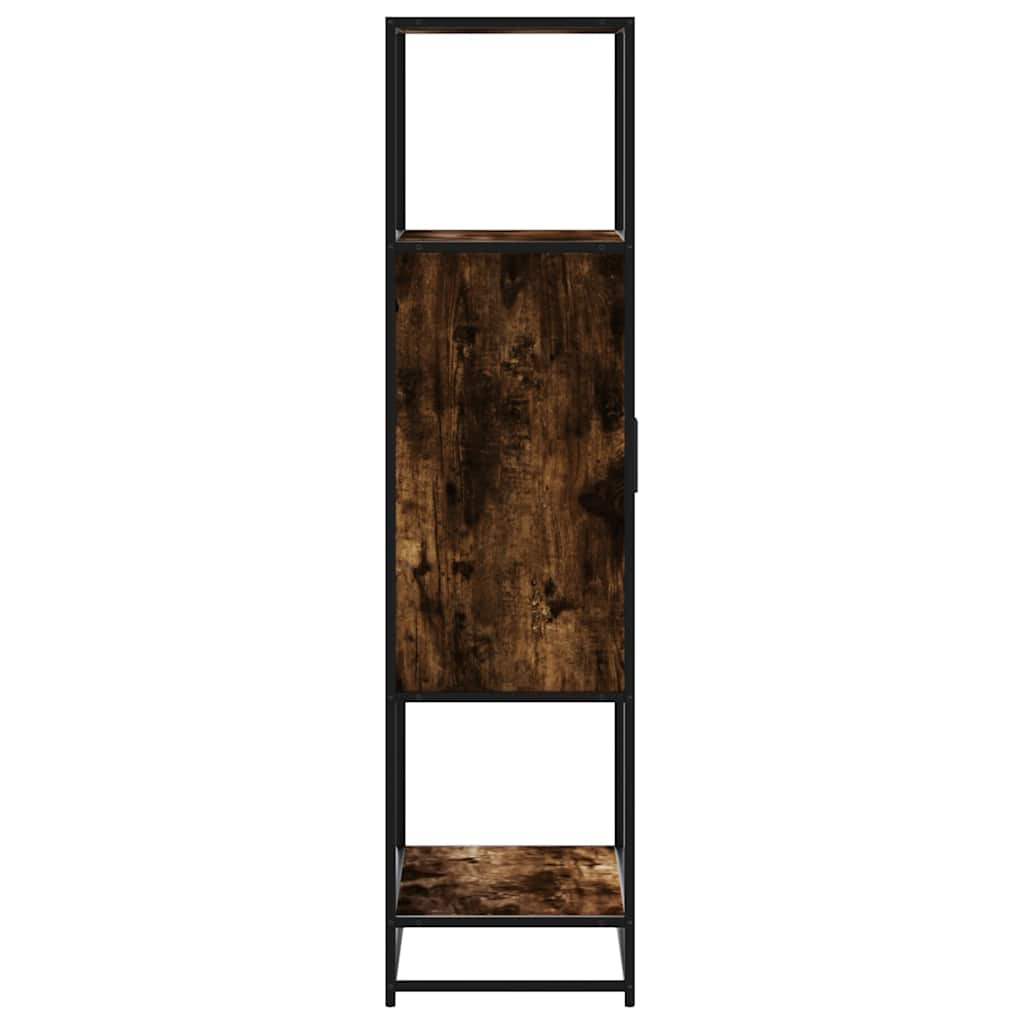 Highboard Smoked Oak 68x35x139 cm Engineered Wood and Metal