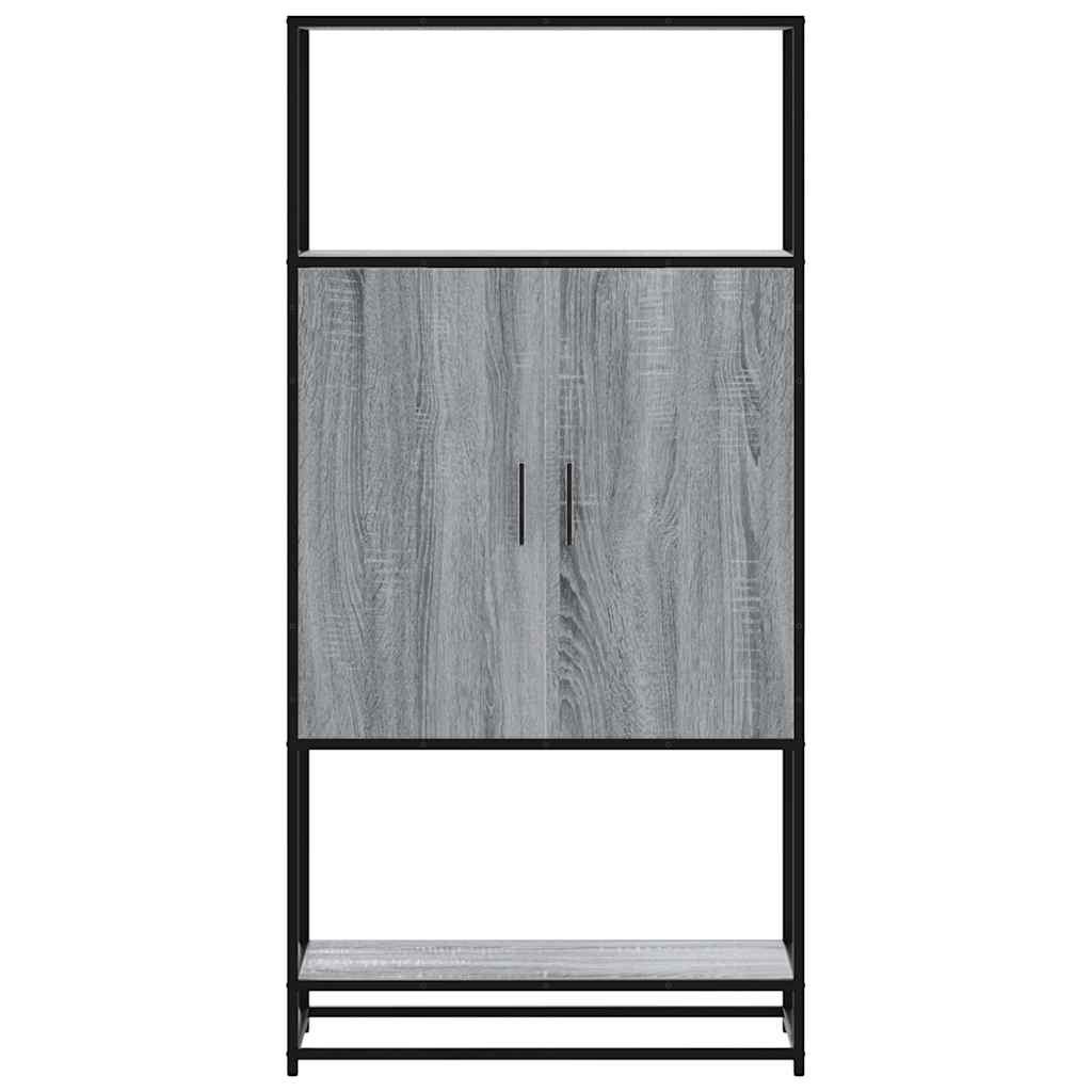 Highboard Grey Sonoma 68x35x139 cm Engineered Wood and Metal