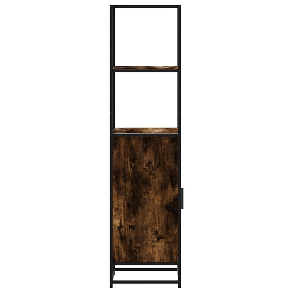 Highboard Smoked Oak 35.5x35x139 cm Engineered Wood and Metal