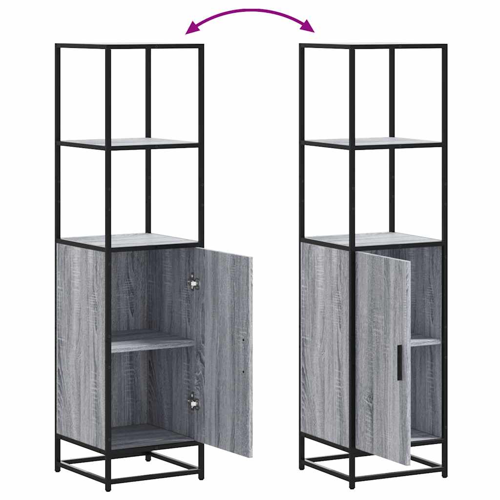 Highboard Grey Sonoma 35.5x35x139 cm Engineered Wood and Metal