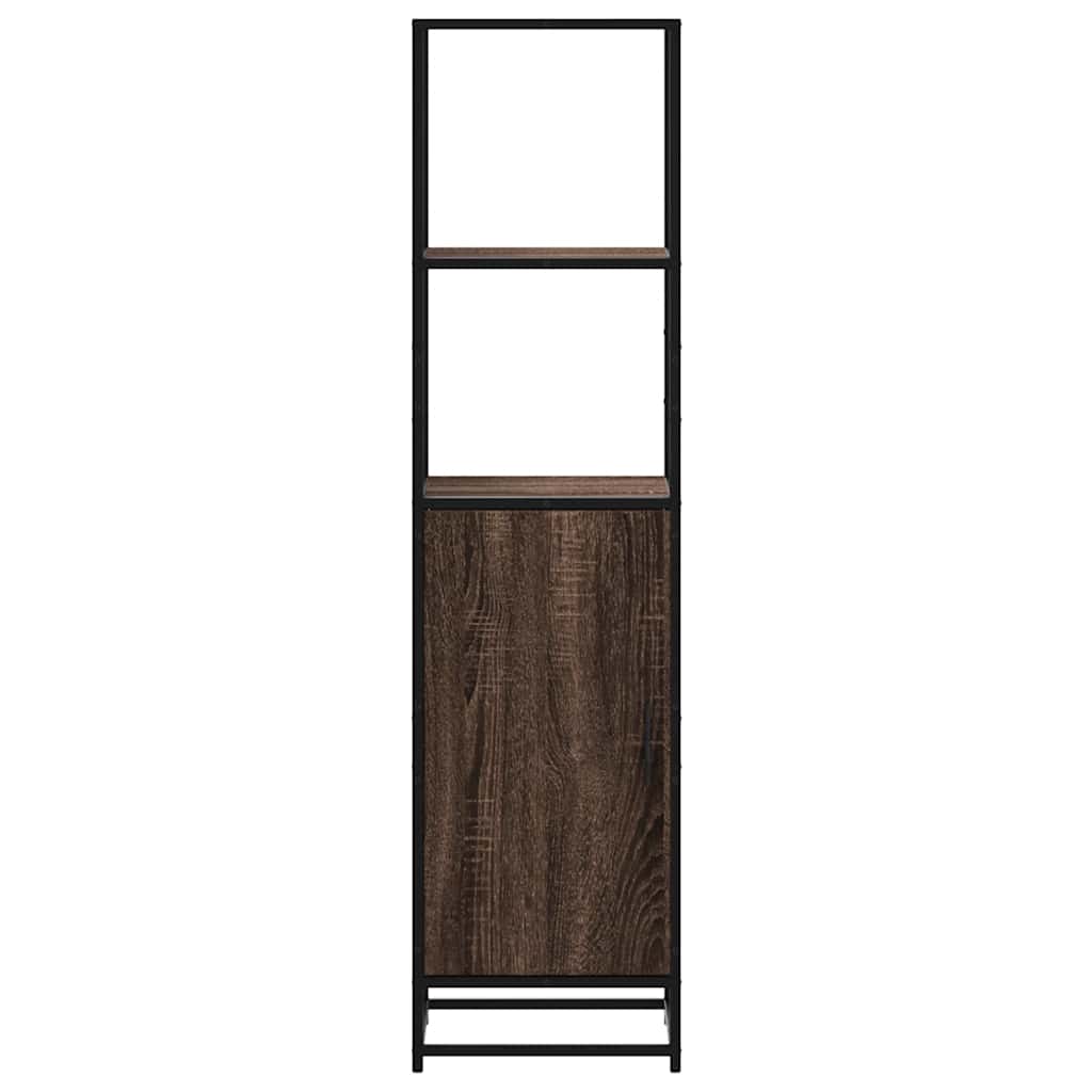 Highboard Brown Oak 35.5x35x139 cm Engineered Wood and Metal