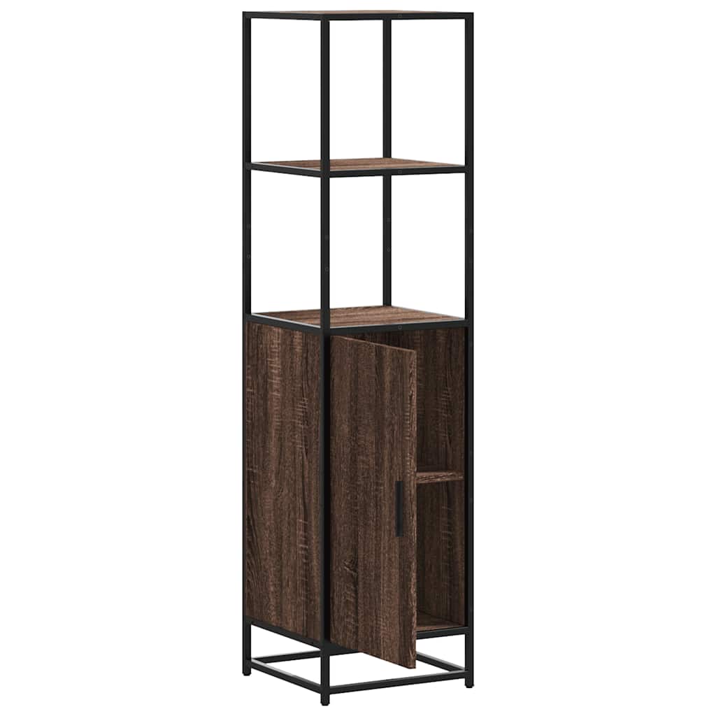 Highboard Brown Oak 35.5x35x139 cm Engineered Wood and Metal