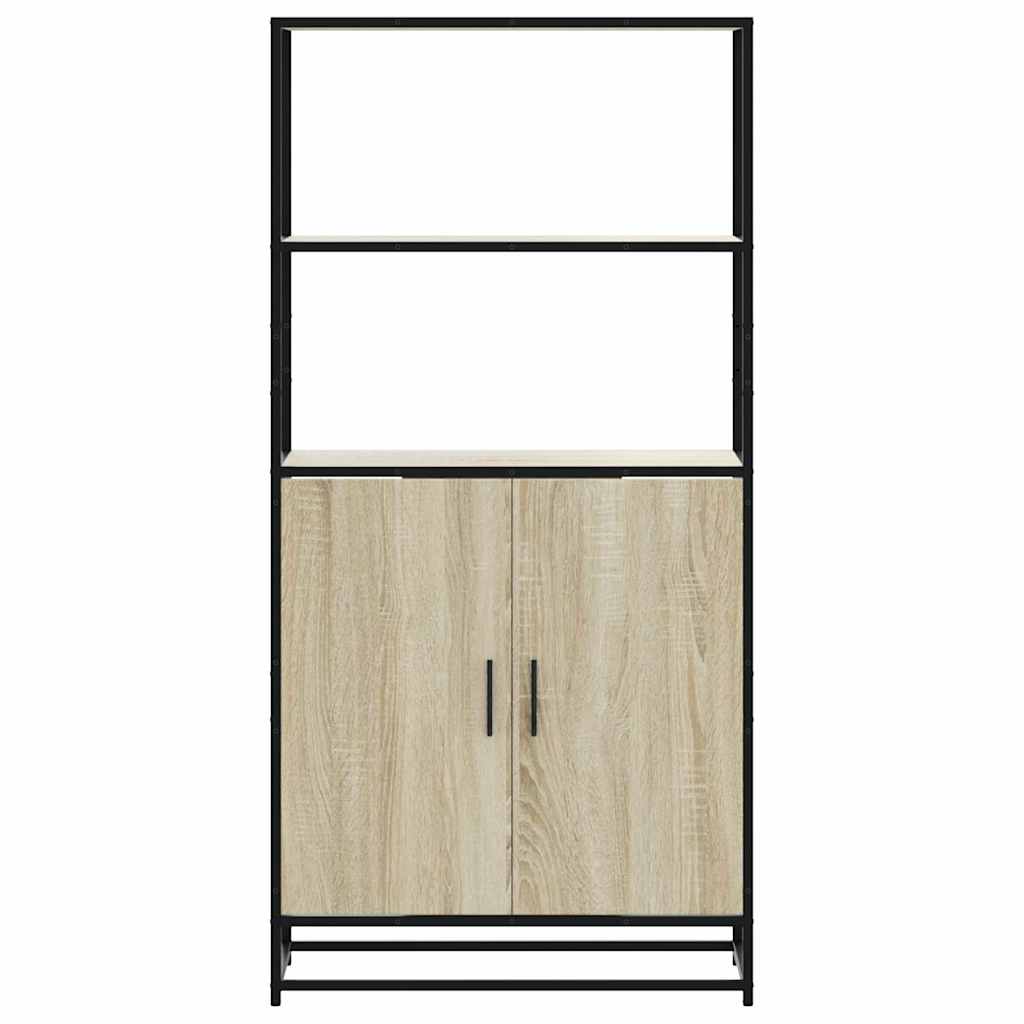 Highboard Sonoma Oak 68x35x139 cm Engineered Wood and Metal