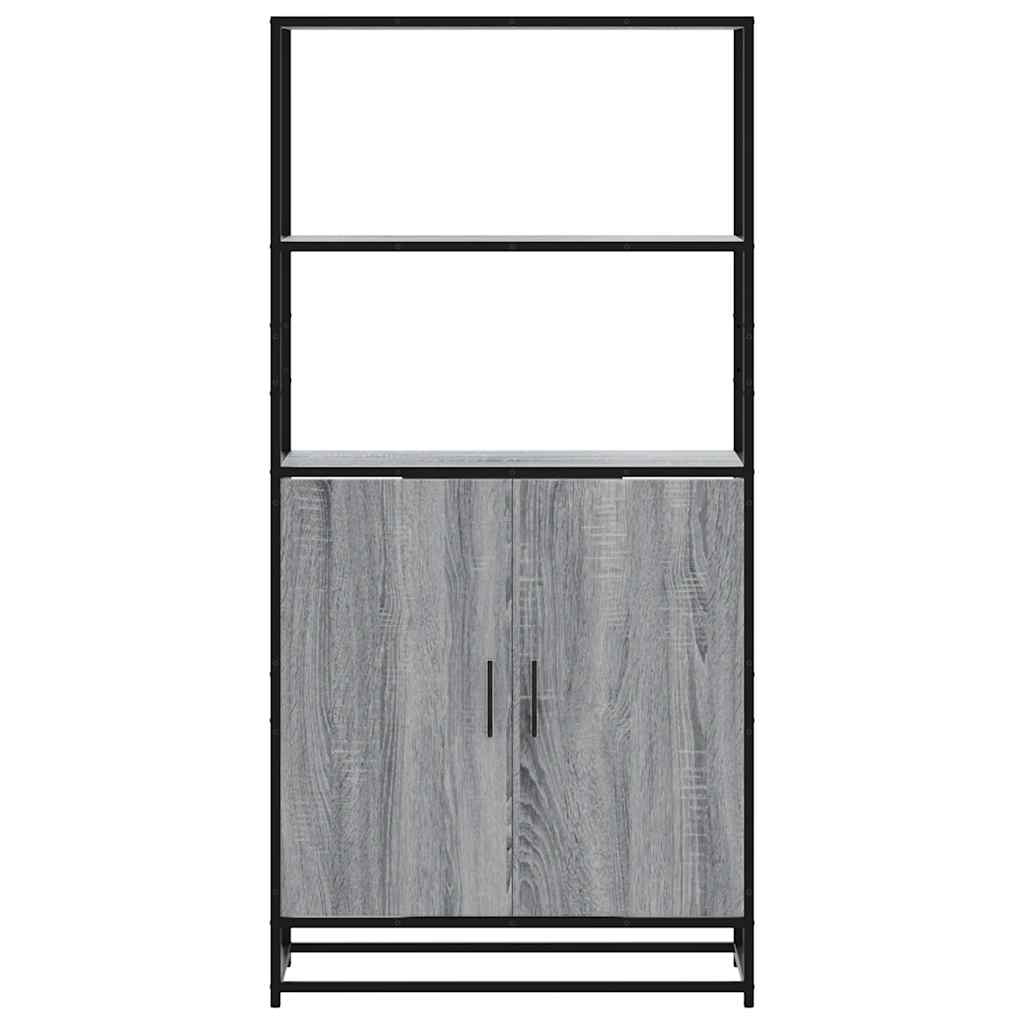 Highboard Grey Sonoma 68x35x139 cm Engineered Wood and Metal