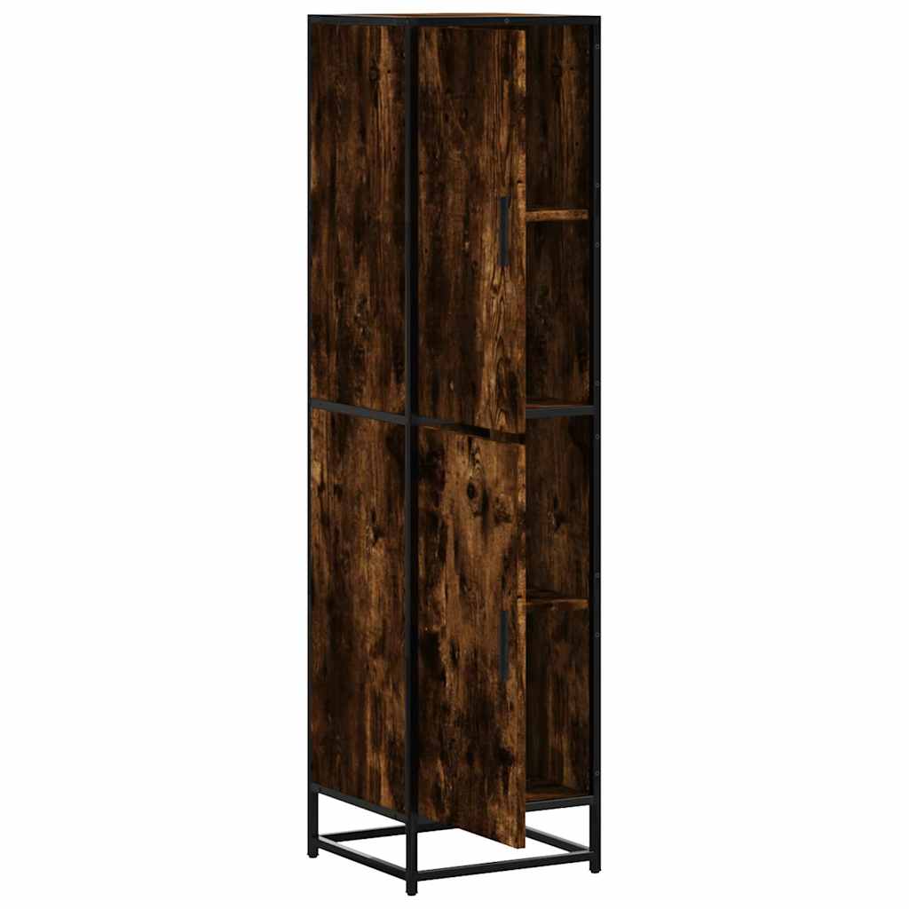 Highboard Smoked Oak 35.5x35x139 cm Engineered Wood and Metal