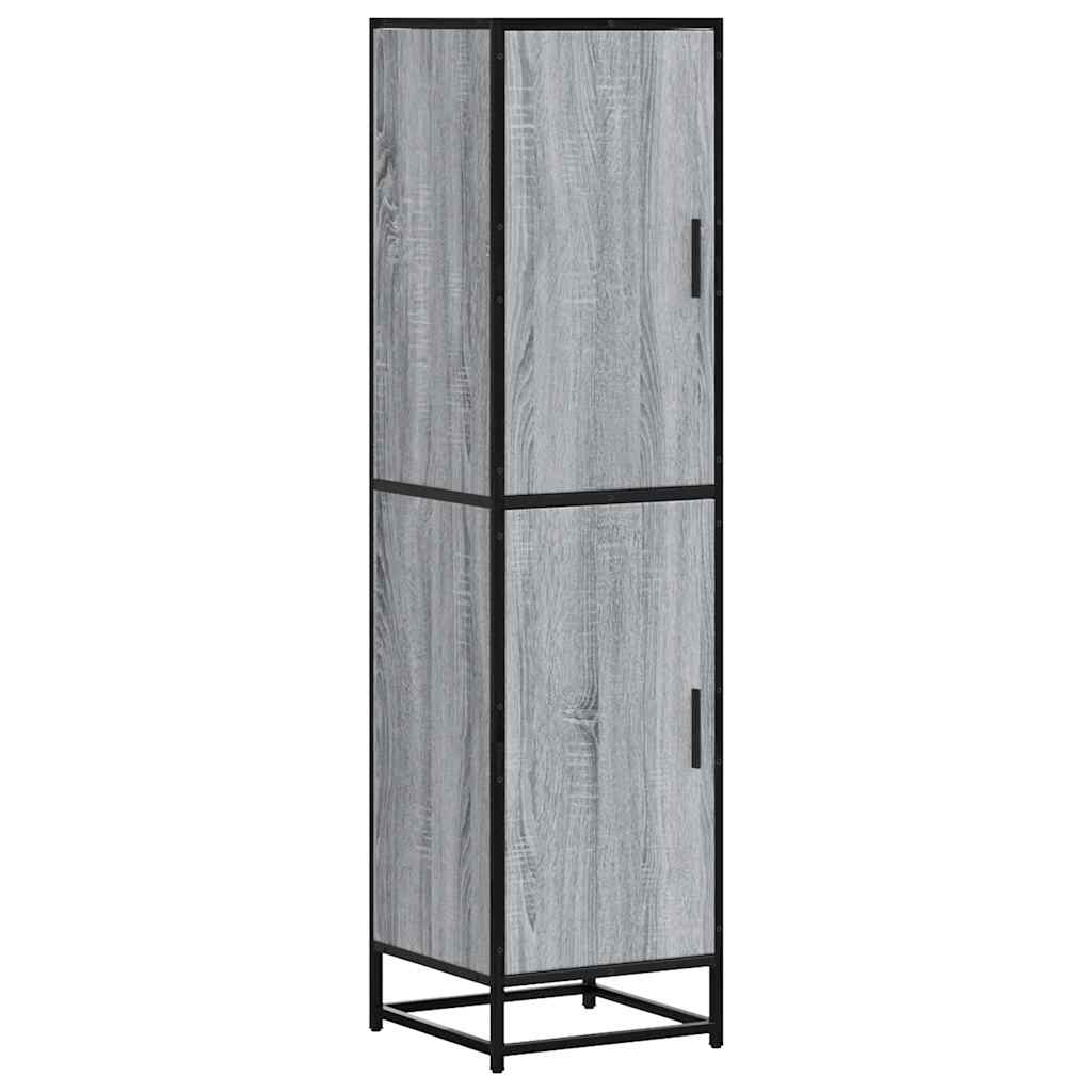 Highboard Grey Sonoma 35.5x35x139 cm Engineered Wood and Metal