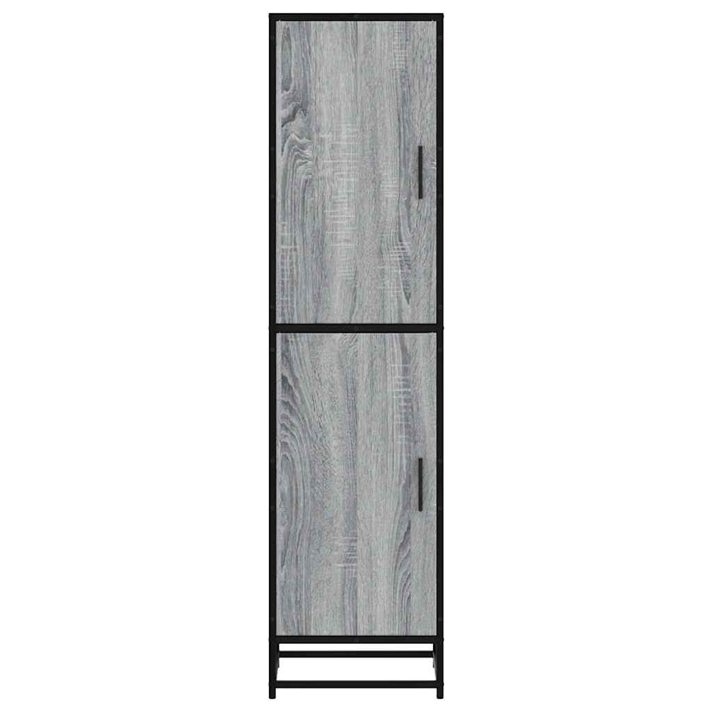 Highboard Grey Sonoma 35.5x35x139 cm Engineered Wood and Metal