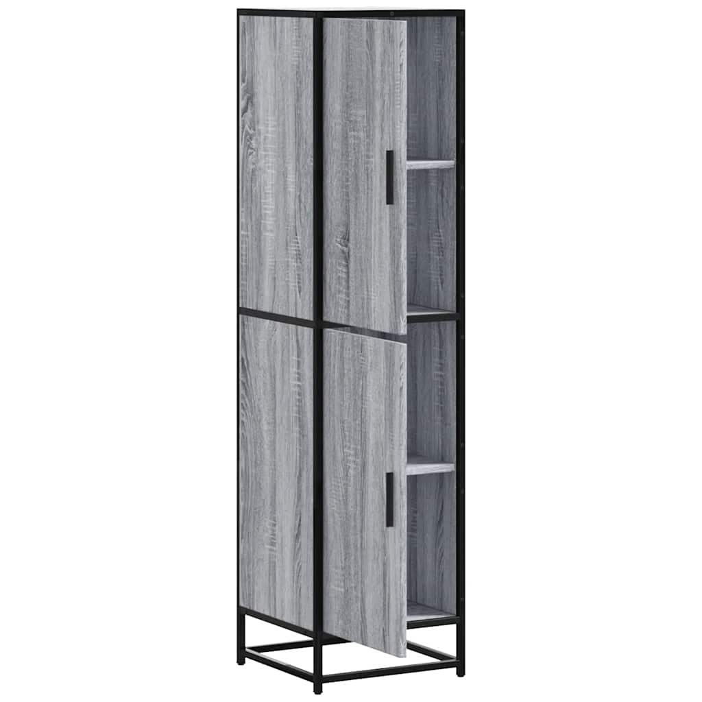 Highboard Grey Sonoma 35.5x35x139 cm Engineered Wood and Metal
