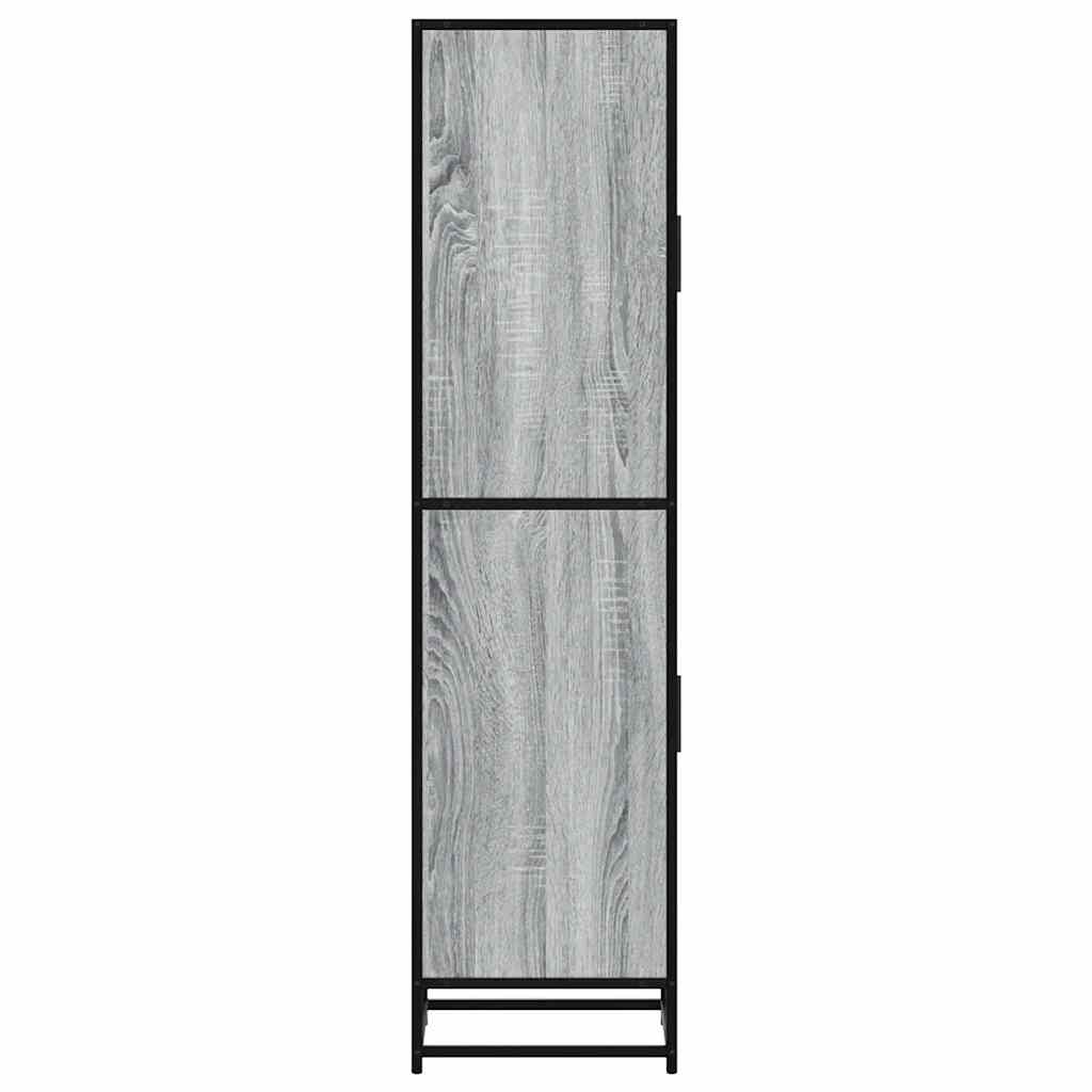 Highboard Grey Sonoma 35.5x35x139 cm Engineered Wood and Metal