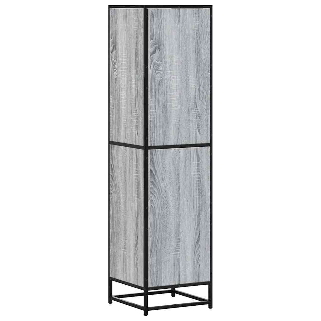 Highboard Grey Sonoma 35.5x35x139 cm Engineered Wood and Metal