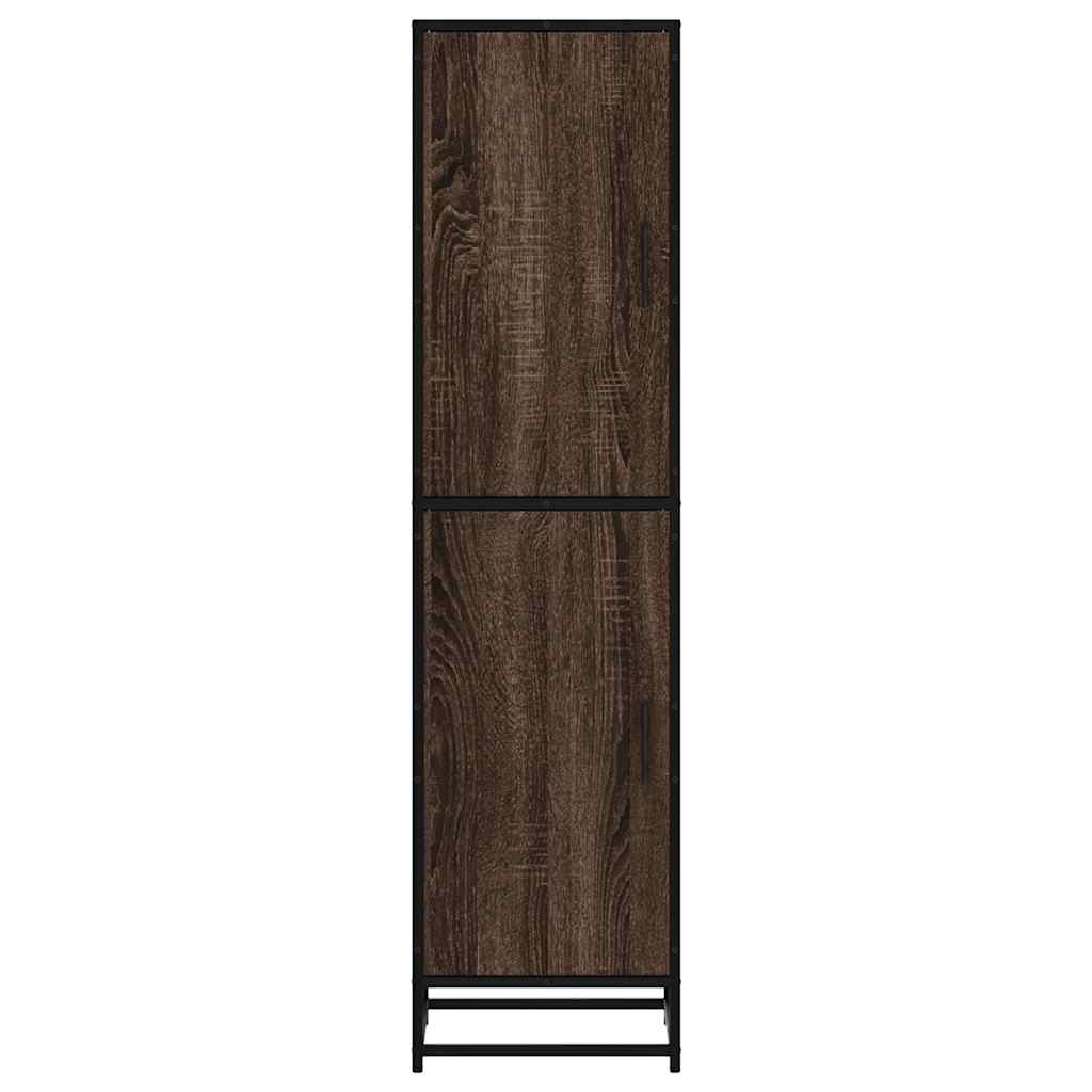 Highboard Brown Oak 35.5x35x139 cm Engineered Wood and Metal
