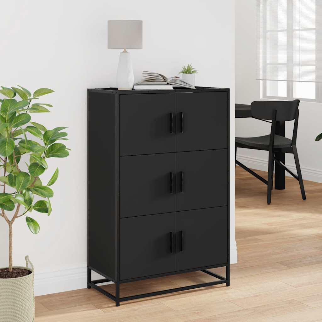 Highboard Black 68x35x106.5 cm Engineered Wood and Metal