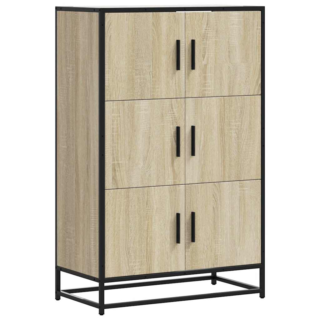 Highboard Sonoma Oak 68x35x106.5 cm Engineered Wood and Metal