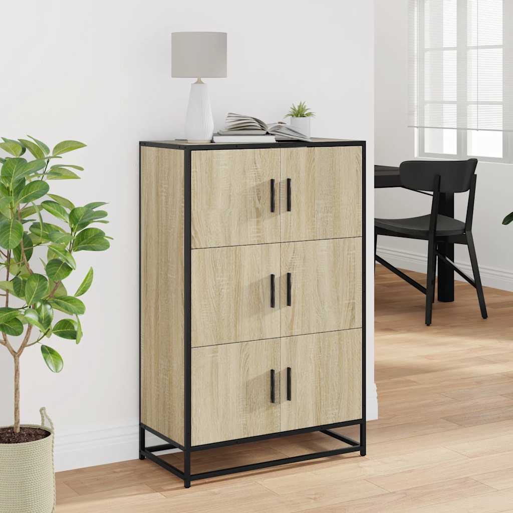 Highboard Sonoma Oak 68x35x106.5 cm Engineered Wood and Metal