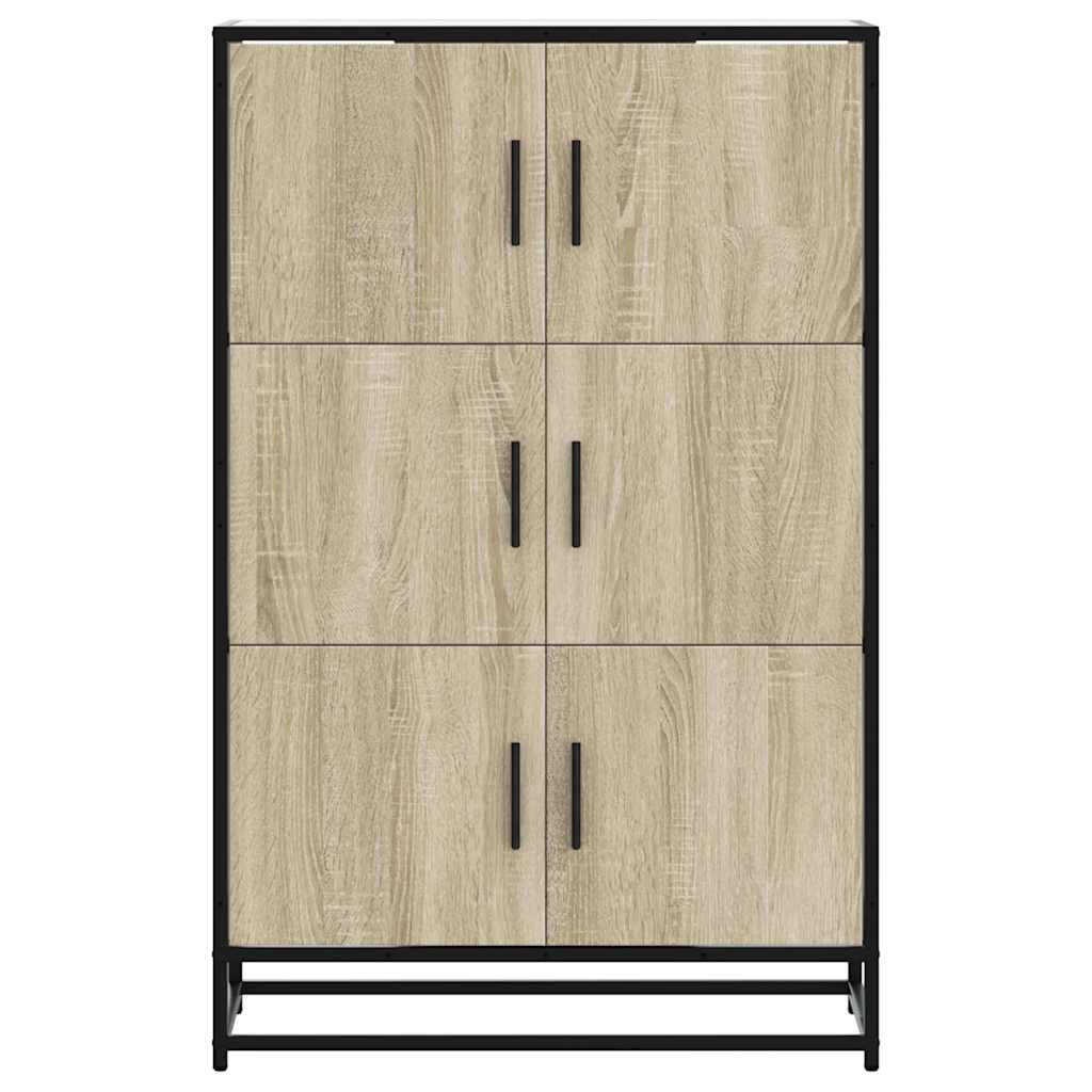 Highboard Sonoma Oak 68x35x106.5 cm Engineered Wood and Metal