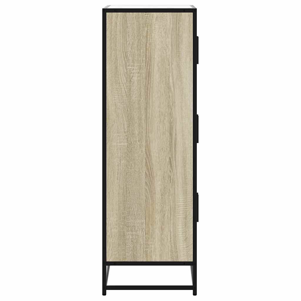 Highboard Sonoma Oak 68x35x106.5 cm Engineered Wood and Metal