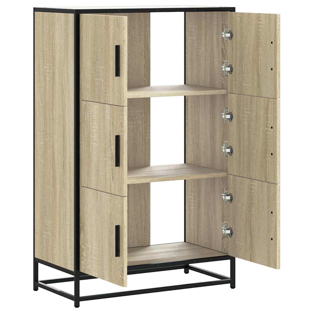 Highboard Sonoma Oak 68x35x106.5 cm Engineered Wood and Metal