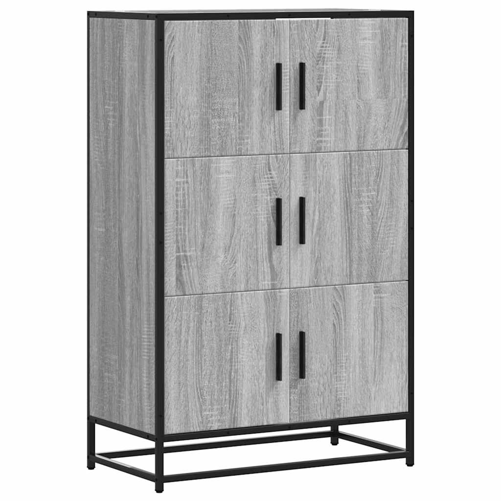Highboard Grey Sonoma 68x35x106.5 cm Engineered Wood and Metal