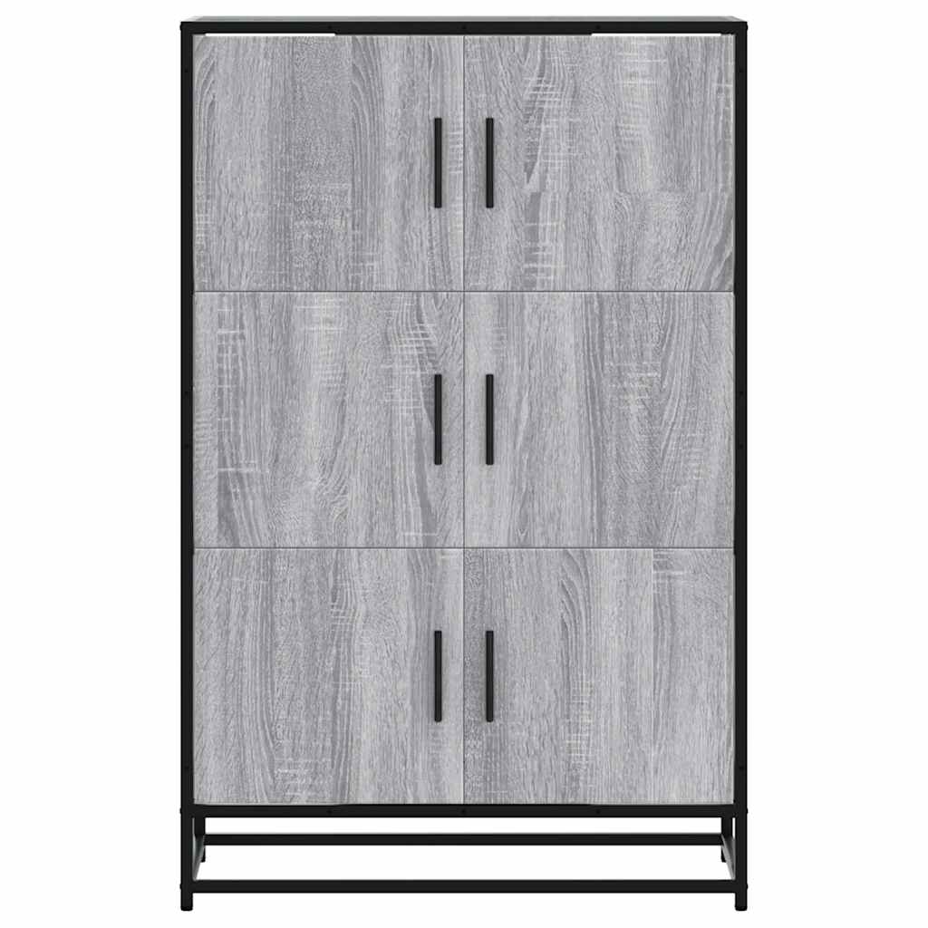 Highboard Grey Sonoma 68x35x106.5 cm Engineered Wood and Metal