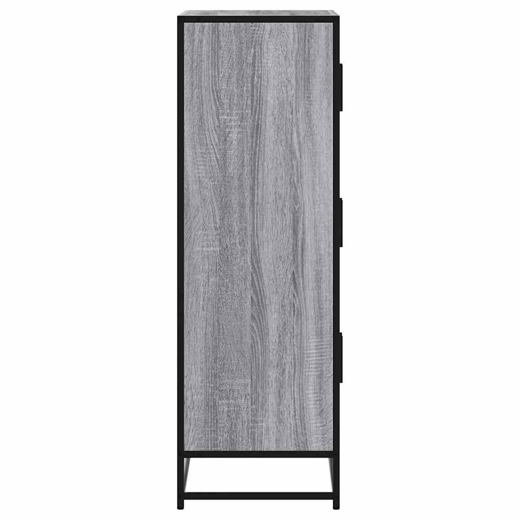 Highboard Grey Sonoma 68x35x106.5 cm Engineered Wood and Metal