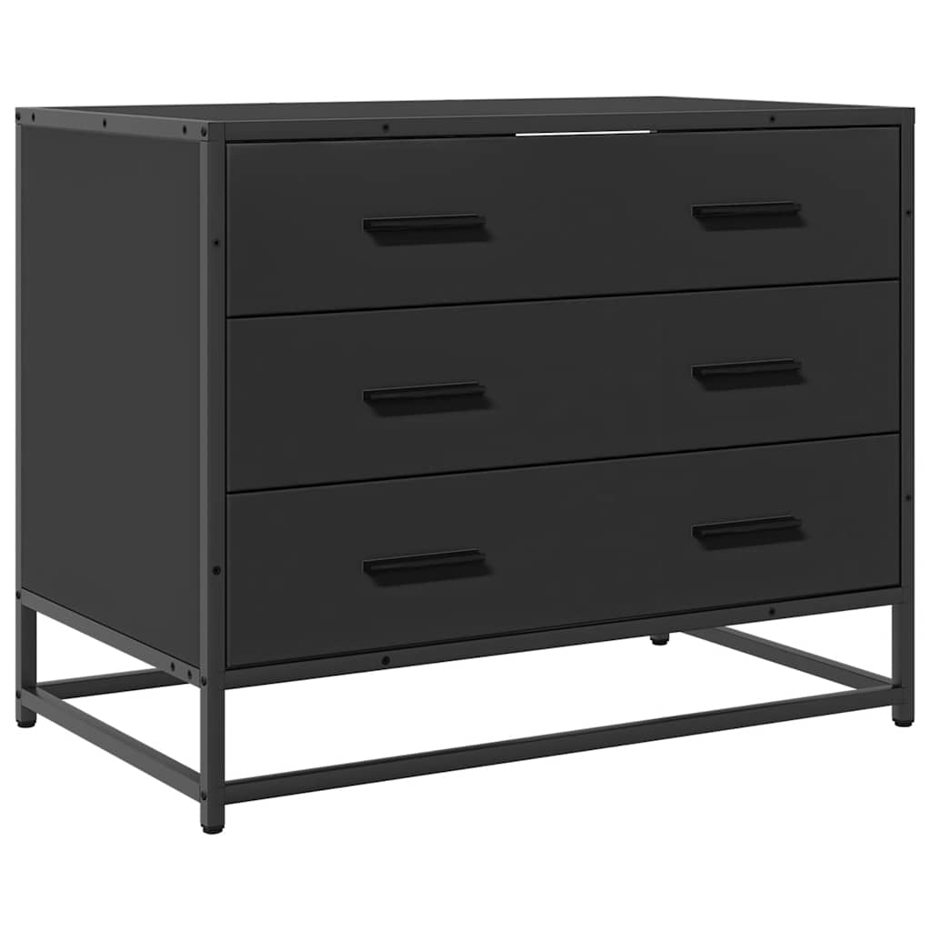 Drawer Cabinet Black 70x41x56 cm Engineered Wood