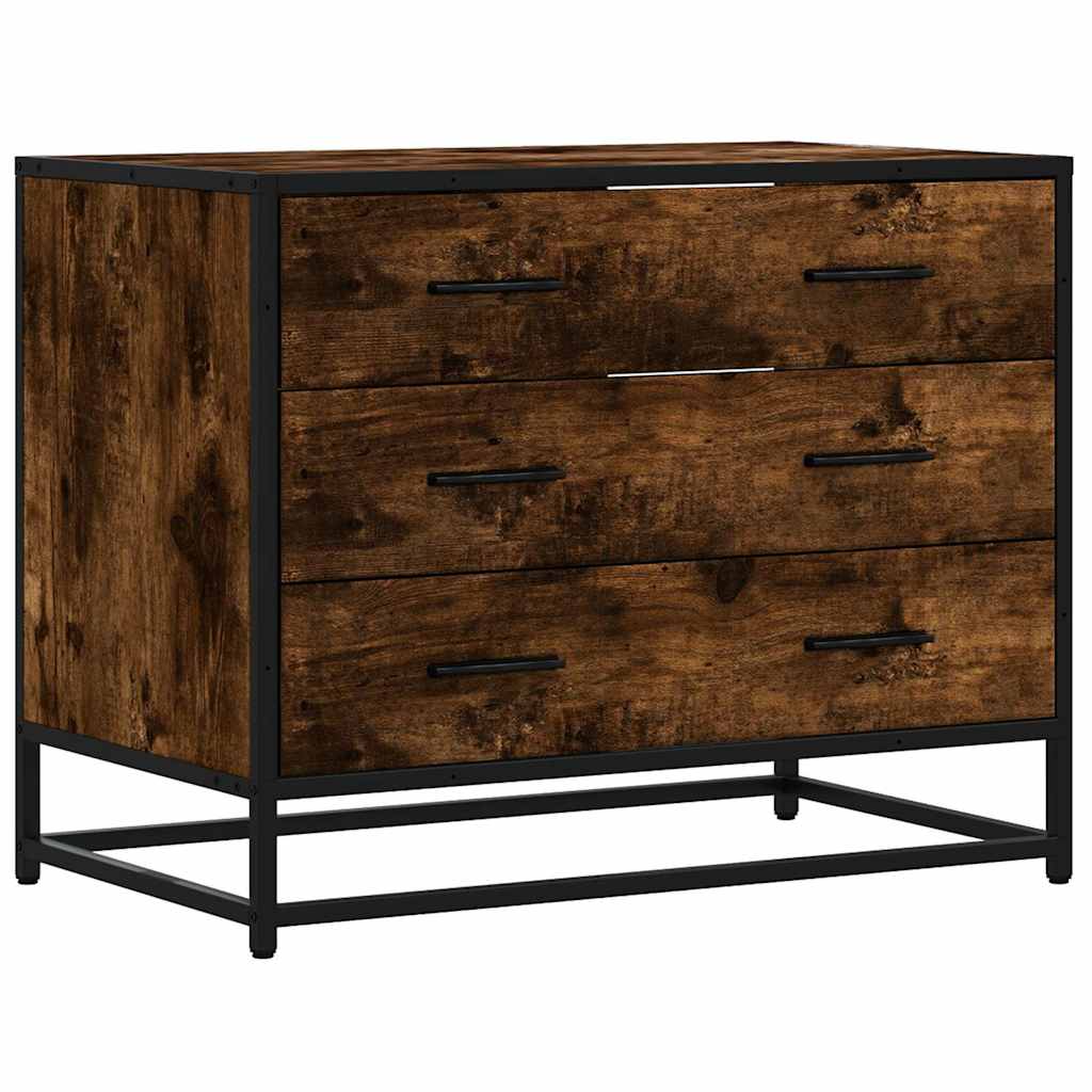 Drawer Cabinet Smoked Oak 70x41x56 cm Engineered Wood