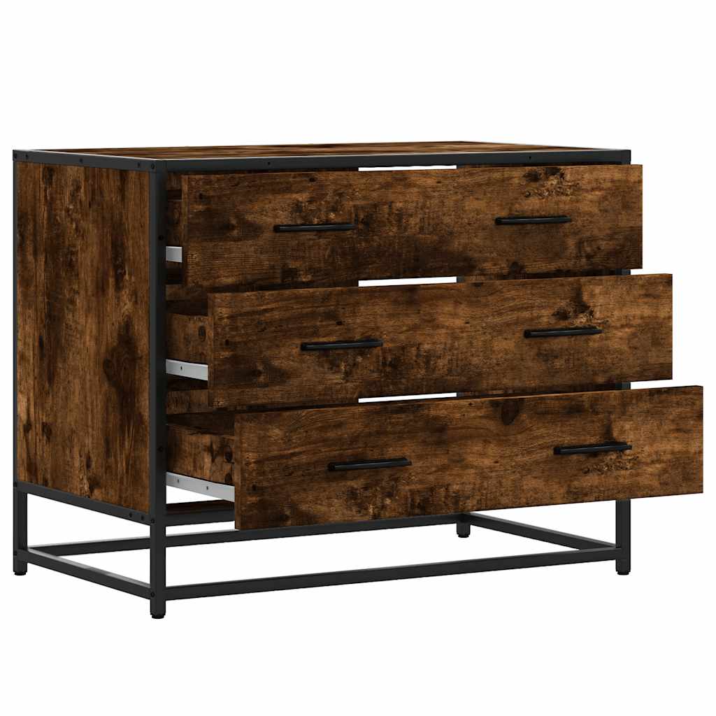 Drawer Cabinet Smoked Oak 70x41x56 cm Engineered Wood