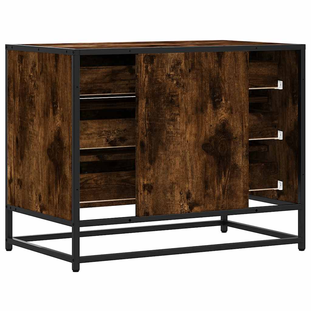 Drawer Cabinet Smoked Oak 70x41x56 cm Engineered Wood
