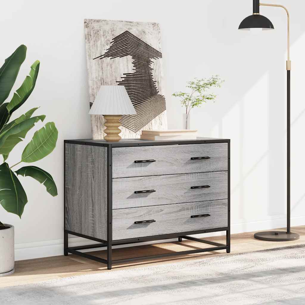 Drawer Cabinet Grey Sonoma 70x41x56 cm Engineered Wood