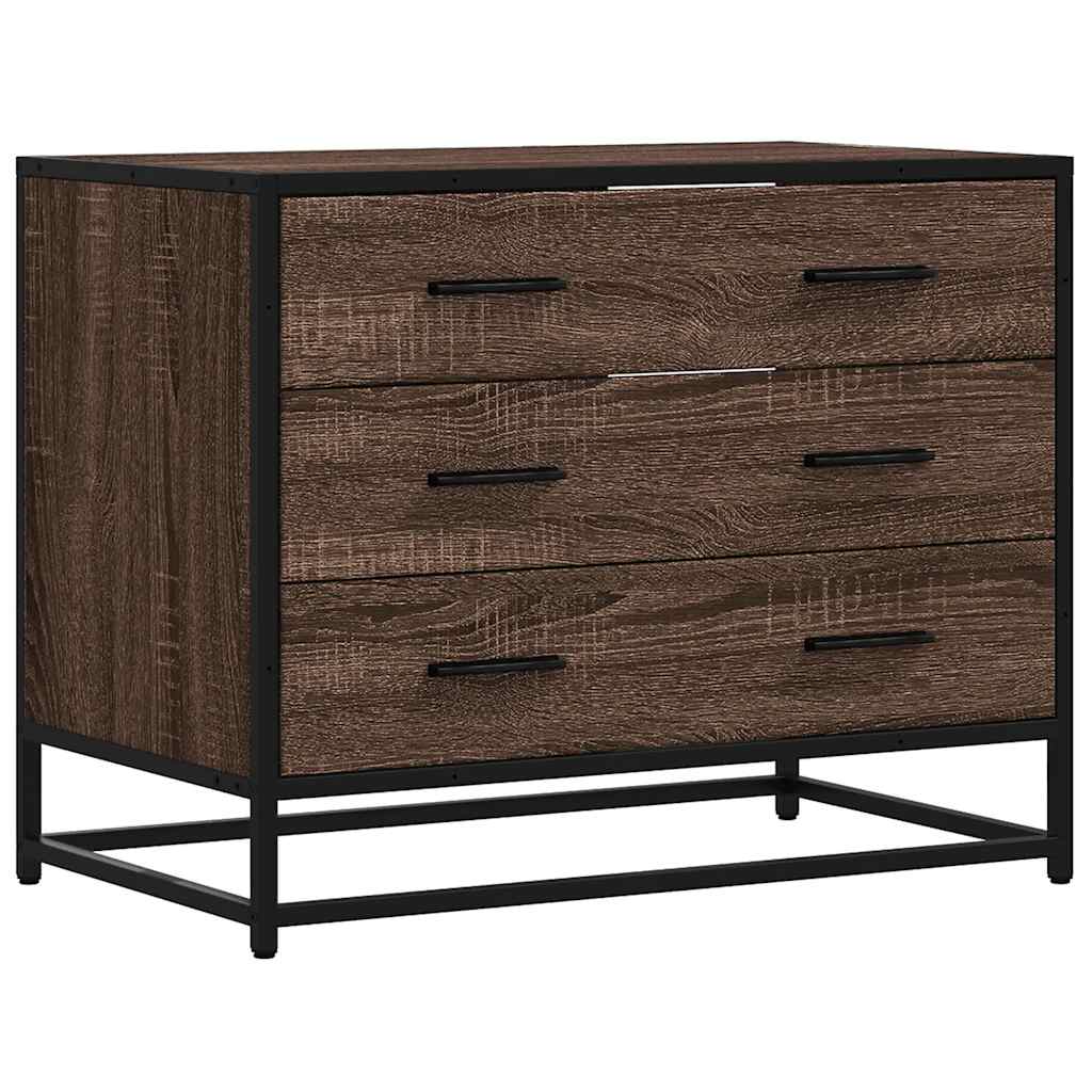 Drawer Cabinet Brown Oak 70x41x56 cm Engineered Wood