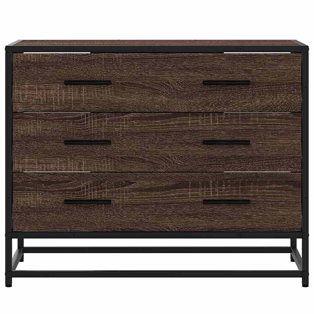 Drawer Cabinet Brown Oak 70x41x56 cm Engineered Wood