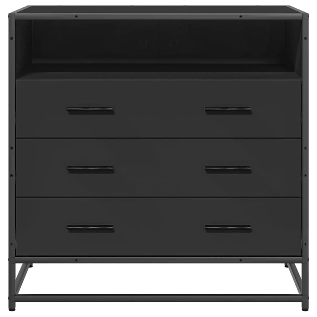 Drawer Cabinet Black 70x41x70 cm Engineered Wood