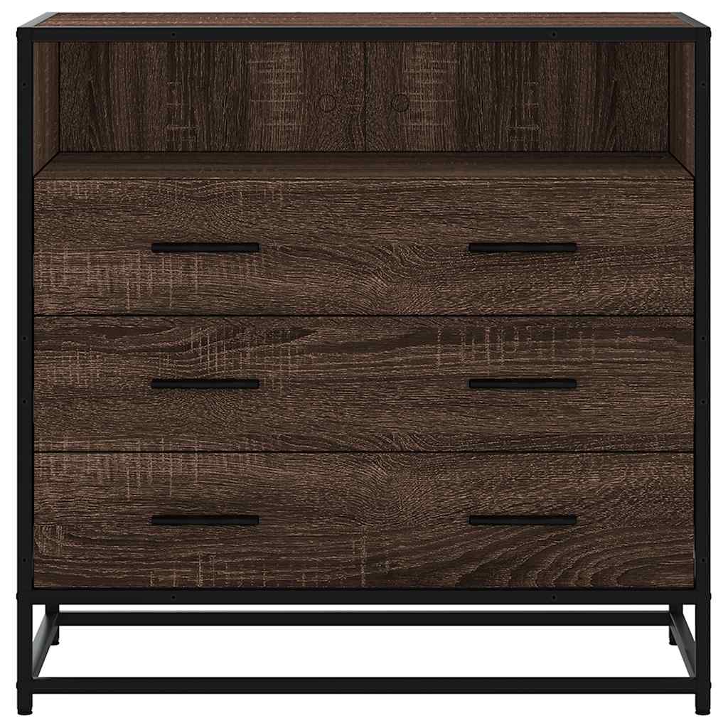 Drawer Cabinet Brown Oak 70x41x70 cm Engineered Wood