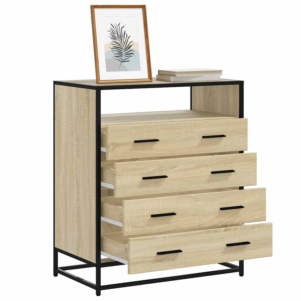 Drawer Cabinet Sonoma Oak 70x41x83.5 cm Engineered Wood