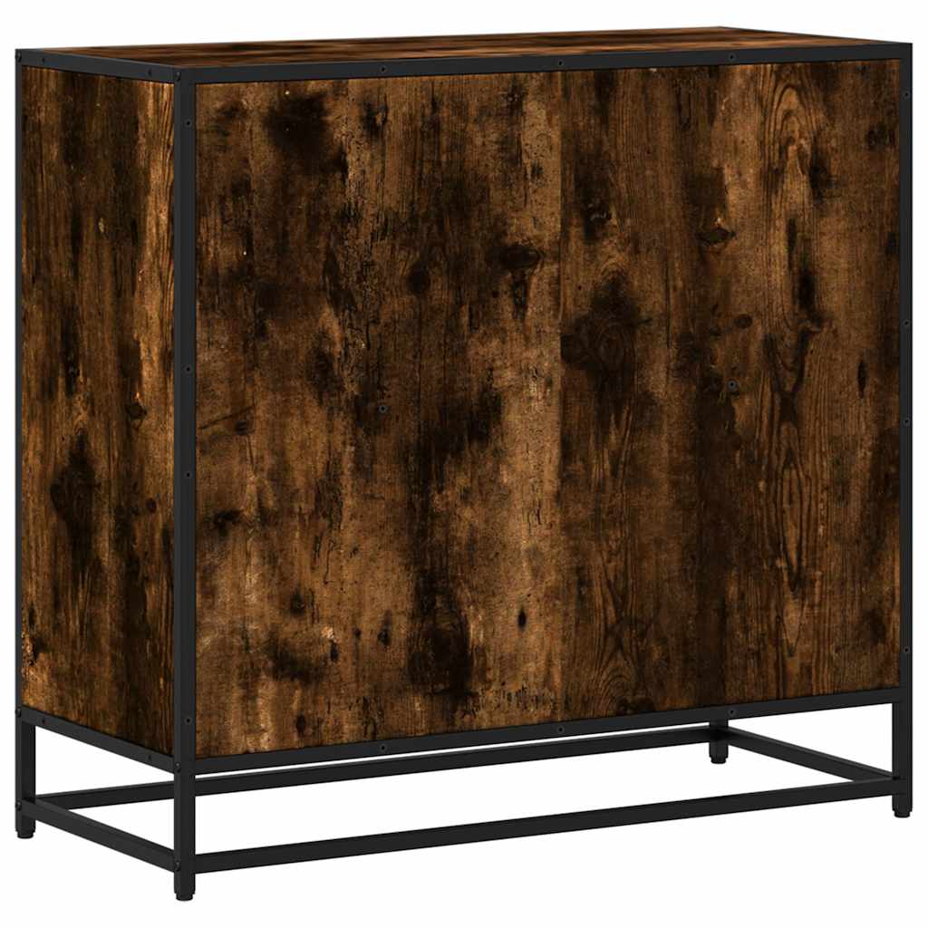 Book Cabinet Smoked Oak 80.5x35x76 cm Engineered Wood